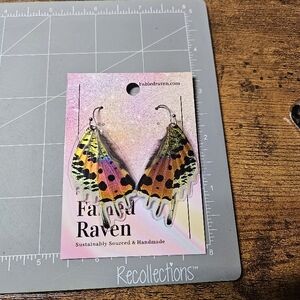 Fabled Raven Colorful Butterfly Wing Earrings